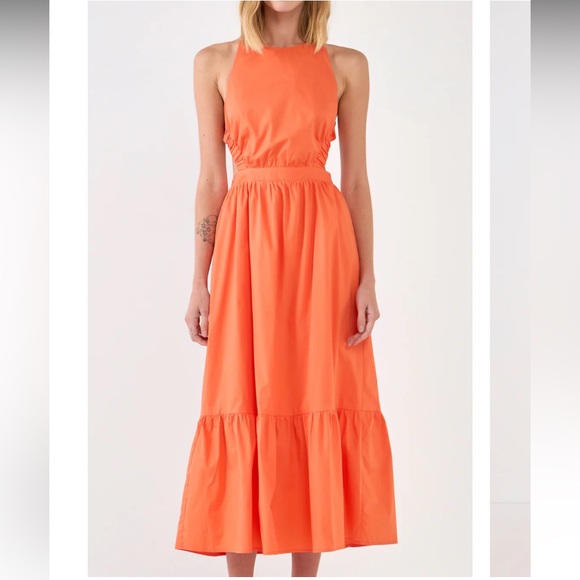 English Factory Orange Backless Dress - Picture 2 of 7